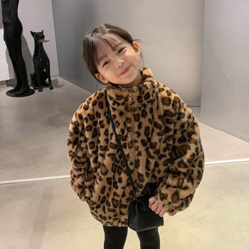 New Childrens Winter Leopard Coat Autumn Warm Thicken Kids Clothes Baby Girls Jackets Outerwear Kids Birthday Gifts