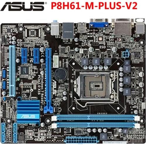 LGA 1155 ASUS P8H61-M PLUS V2 Motherboard DDR3 16GB H61 P8H61 M PLUS V2 Desktop Mainboard Systemboard SATA II PCI-E 2.0 Used