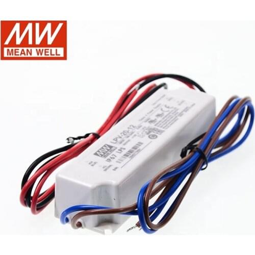 LPV-20-15 MEAN WELL LED driver 110/220VAC to 15V DC 1.33A 20W waterproof IP67 Constant Voltage LED Switching Power Supply