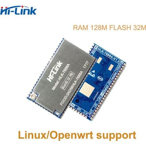 Free shipping 5pcs/lot new version UART to Ethernet OpenWRT Wireless Router Module Smart Home MT7688 128M ram 32M flash