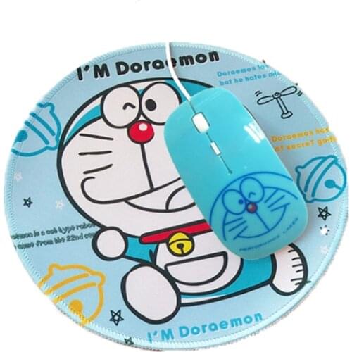 2.4G Wireless Computer Mouse Ergonomic Silent Creative Mause Doraemon Cute Rechargeable Mice Girl Blue Gift For Laptop PC MAC