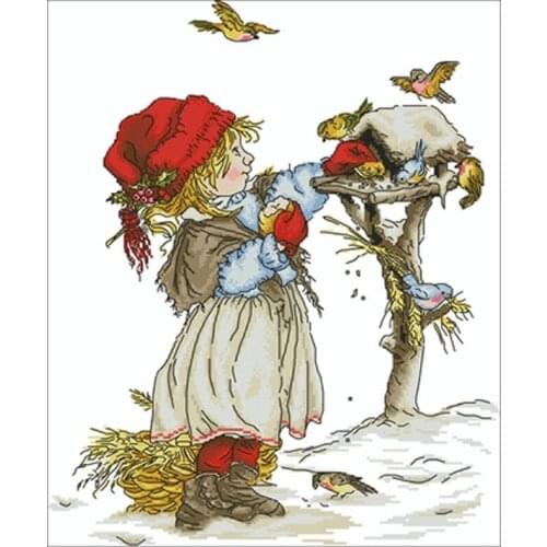 Feeding the birds-generous hospitality Counted Cross Stitch 11 14 18CT DIY Chinese Cross Stitch Kits Embroidery Needlework Sets