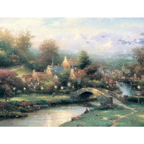 Lamplight Village Thomas Kinkade HD Canvas Print Living Room Bedroom Wall Pictures Art Painting Home Decoration No Frame