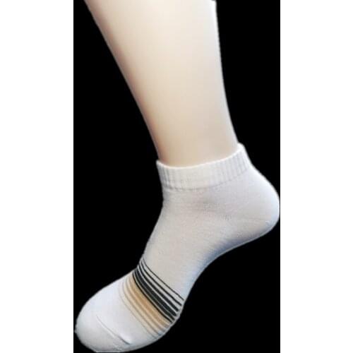 1PC Mens Casual Stripe Pure Cotton Boat Socks Shallow Mouth Low Tube