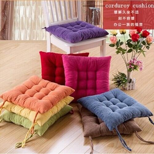 2019 New Brand Corduroy Winter Soft Cushion Home Chair Cushion Candy Color Thick Seat Chair Cushion Comfortable Office Cushion