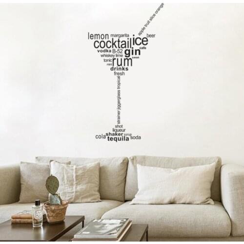 Wallpaper wine Admonitions Goblet Personality PVC Material Environmental Protection Wall Stickers Bar KTV Decoration