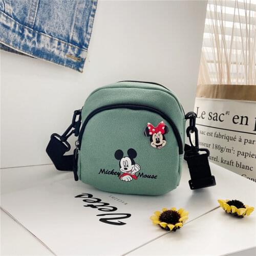 Original Disney Womens Handbags Anime Mickey Mouse Canvas Shoulder Bags Cute Satchel Minnie Messenger Bag Girls Gift hand bags