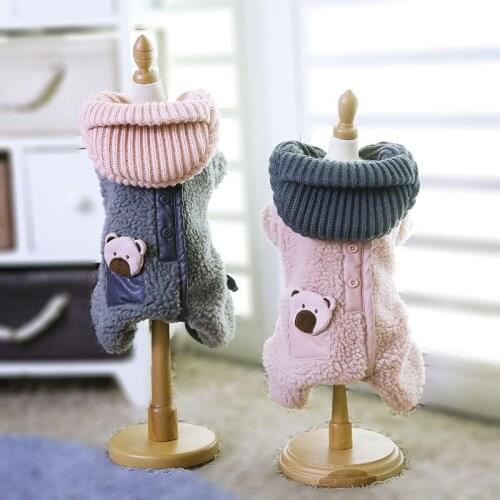 Autumn Winter Dog Clothes Hoodies Overalls for Dogs Fall Pet Clothes Jumpsuit Cotton Thick Clothes For Small Medium Dogs