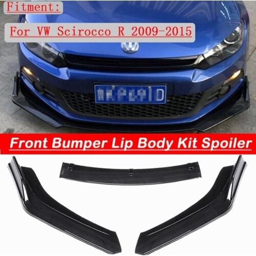 Front Bumper Spoiler Protector Plate Lip Body Kit Carbon Surface Car Decorative Strip Chin Shovel For VW Scirocco R 2009-2015