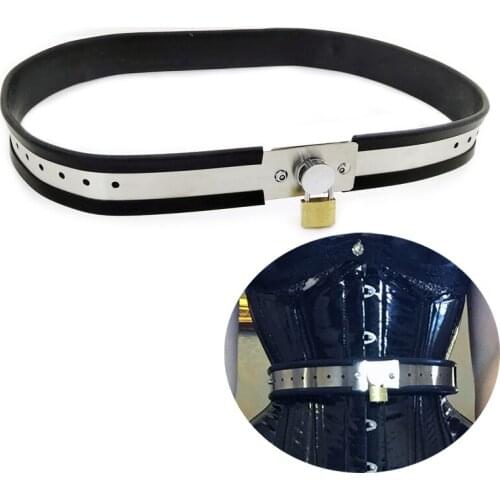 Stainless Steel Silicone Chastity Belt Adjustable Waist Band BDSM Bondage Restraints Adult Fetish Wear Erotic Metal Sex Tools