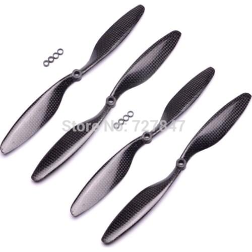1/ 2 /4 Pair/Lot 1045 1045R 10X4.5 Real Carbon Fiber Propeller prop CW/CCW for F450 S500 S550 RC Multi-Copter Quad
