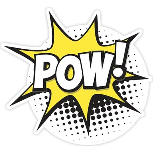 S40270# Various Sizes PVC Decal POW White Car Sticker Waterproof on Bumper Rear Window Laptop Refrigerator Toilet