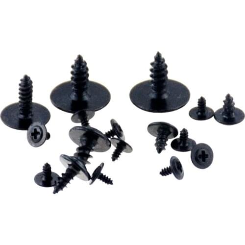 20PCS M3*5-16*7 Black Carbon Steel PWA Cross Round Head Self Tapping Screw With Pad Pan Head Tapping Screws With Washer