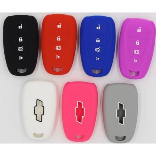 Silicone Rubber car key cover case set protected skin cap bag For Chevrolet Cruze 2016 Malibu XL keyless entry 4 buttons