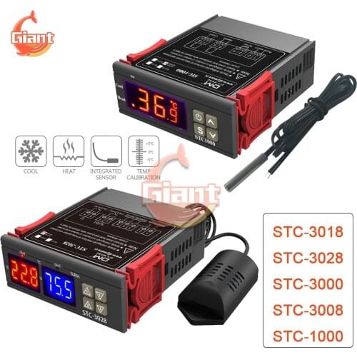 STC-1000 STC-3018 STC-3028 STC-3000 STC-3008 Digital Thermostat Thermometer Hygrometer Temperature Humidity Controller Regulator