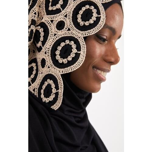 لف Hijab Turban Scarf Combing Hand Made Embroidery Wrap Shawl Stylish Muslim Fashion عمامة Islamic Clothes for Women