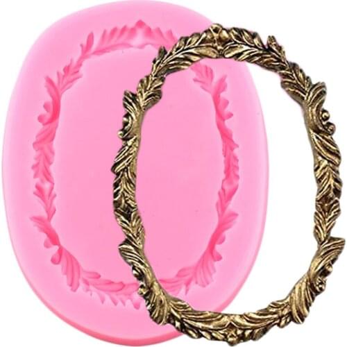 Wreath Silicone Mold Cupcake Topper Fondant Cake Border Decorating Tools Polymer Clay Candy Molds Chocolate Gumpaste Moulds