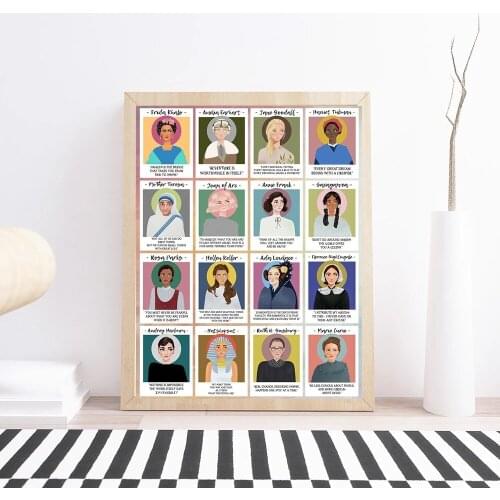 Vintage Poster Great Mighty Women in History Poster and Print Wall Art Painting Nordic Posters and Prints Wall Pictures