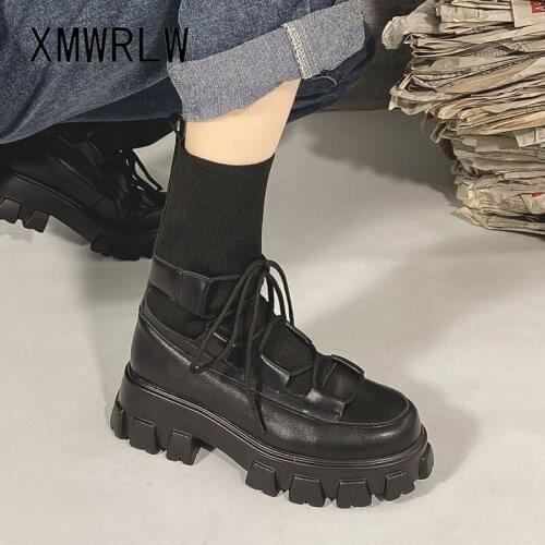 XMWRLW Knitting Wool Mid-Calf Boots For Women High Heels Autumn Shoes Female Boots Thick Sole Woman Boot Plus Size 43 Shoes