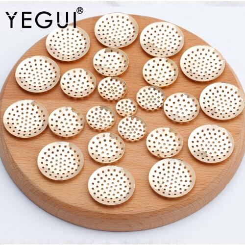 YEGUI M716,jewelry accessories,18k gold plated,0.3 microns,jewelry findings,round shape,handmade,jewelry making,charms,20pcs/lot