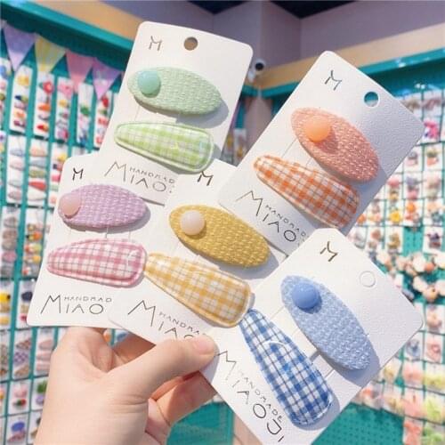 Plaid Print Hair Accessories Baby Clip Girls Hair Pins Hair Styling Tools Classmate New Year Gift 2021 Kids Barrettes Hair Wear