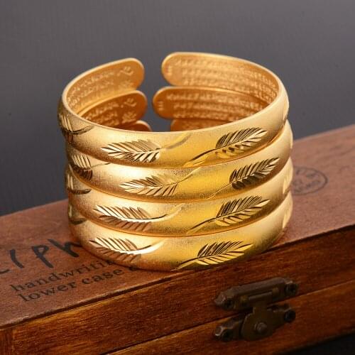 Gold Dubai Bride Wedding Simplicity geometry metal cuff bracelet Bangle for Women Girl party Gift