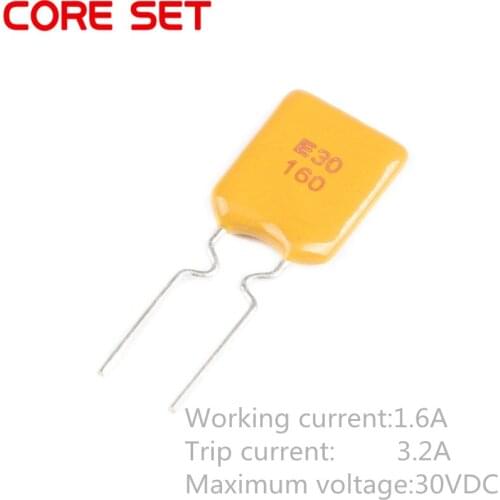 10PCS 30V 1.6A 1600MA PPTC Resettable Fuse RUEF160 UF160 Pitch 5mm