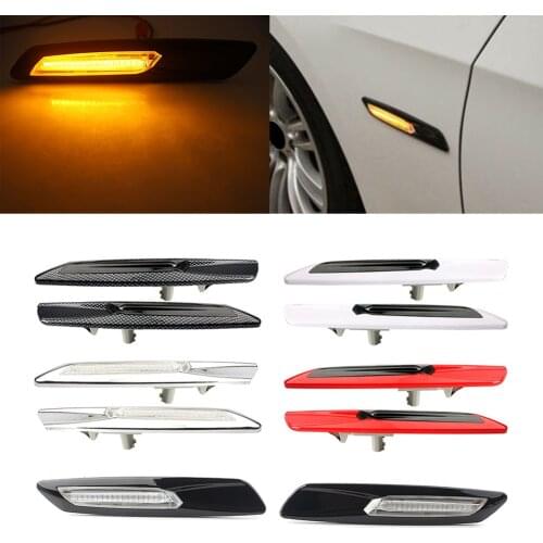 2Pcs/Pair Car Side Marker Lights Sequential Amber LED Light For BMW E90 F10 E60 E81 E82 E87 E88 E91 E92 E93 E61 E39 1 3 5 Series