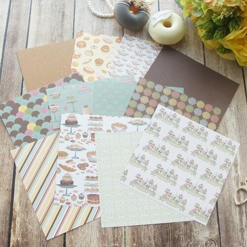 24 Sheets DIY 12 Style 15.2*15.2cm Afternoon Tea Cake Theme Craft Paper As Scrapbooking Creative Paper DIY Handmade Gift Use