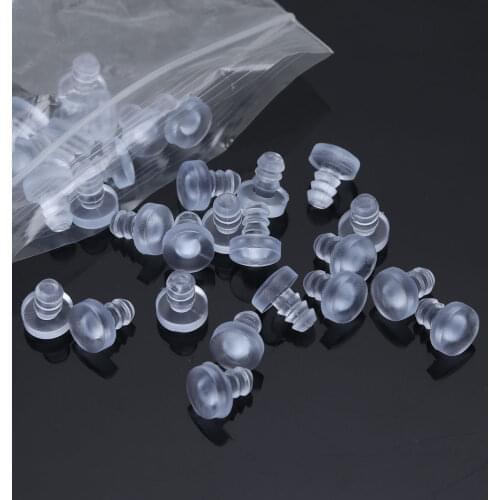 30 Pcs Clear Rubber Glass Table Top Spacers Anti Collision Embedded Soft Stem Bumpers for Table Furniture Cabinet Door