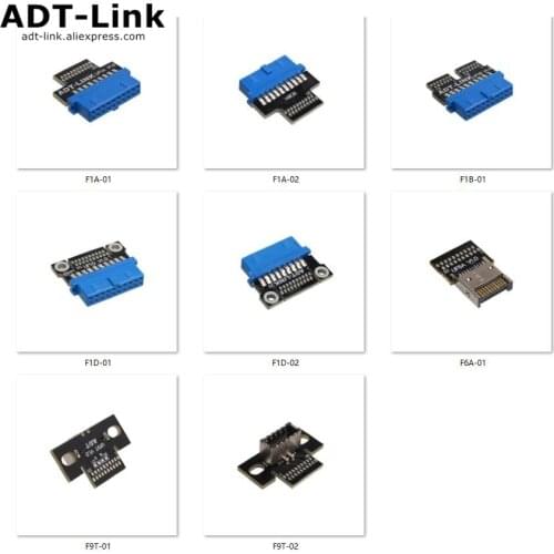 ADT USB 3.1 Type-E Connector DIY USB C Type C USB 3.0 19Pin/20pin Welding Adapter Gen2 10Gbps F1 F6 F9 TX-TX / TX-RX