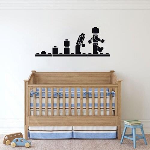 Blocks Evolution Wall Decal Kids Bedroom Nursery Playroom Interior Decor Door Window Vinyl Stickers Creatives Wallpaper Art Q490