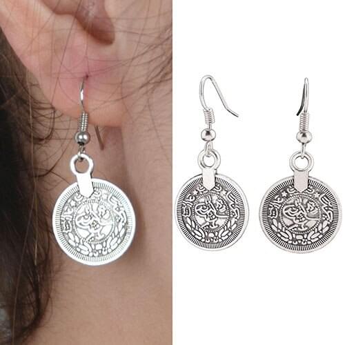 Bluelans Fashion 1 Pair Women Ethnic Jewelry Vintage Coins Pendants Dangle Tassels Earrings
