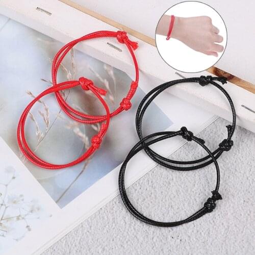 2pcs/lot Black Red String Bracelet Jewelry Good Luck Made Bracelet Protection For Women Men Jewelry Gift