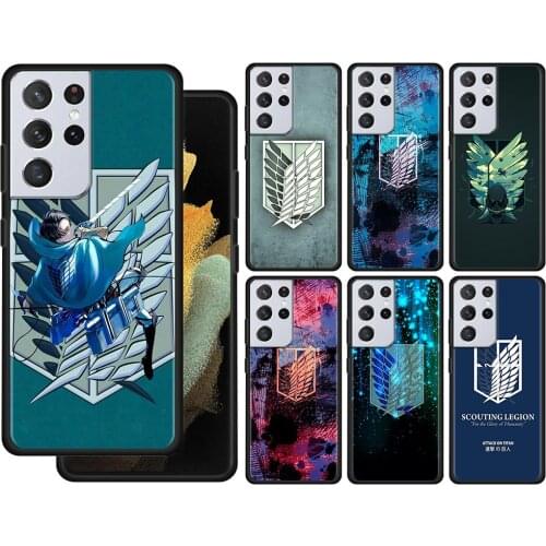 Attack On Titan Badge Case For Samsung Galaxy S21 S20 UltrA S21 S20 FE S10 S9 S8 Plus S7 Edge S10Lite S10e Shell Cover Silicone