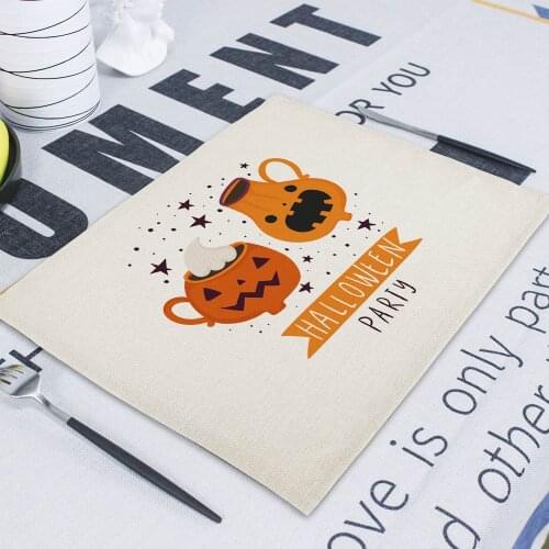 HalloweenHorror Decoration Coasters Bat Skull Halloween Decor for Home Table Mat Table Mats Vampire Spooky Trick Placemat Coster