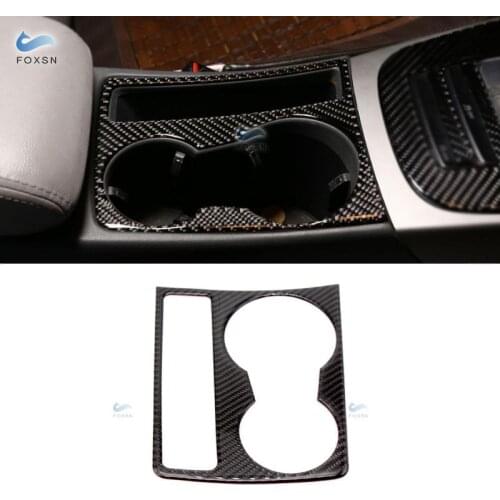 For Audi A4 A5 2009 2010 2011 2012 2013 2014 2015 2016 Car Interior Carbon Fiber Water Cup Holder Decor sticker Trim Cover