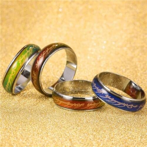 Electrocardiogram Mood Ring Color Change Heartbeat Temperature Magic Finger Couples Valentines Copper Jewelry Accessories 2021