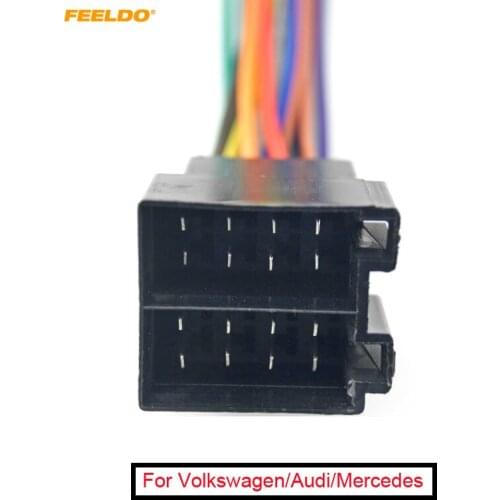 FEELDO 20Pcs Car OEM Audio Stereo Wiring Harness For Volkswagen/Audi/Mercedes Install Aftermarket Stereo #FD-1770