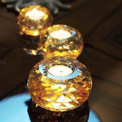Crystal Candle Holder, tealight candle holders, glass Tea Light Candlestick for wedding decor handicraft, home centerpieces