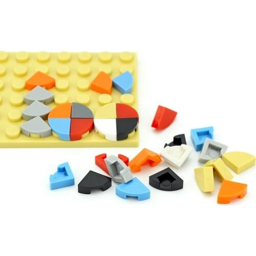 Building Blocks DIY Accessories Tile Round 1x1 Quarter 1/4 Round Light panel MOC Parts Plastic Bricks Compatible with 25269 Toys