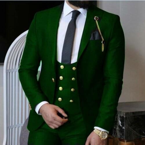 Handsome Groomsmen Wool blend Groom Tuxedos Mens Wedding Dress Man Jacket Blazer Prom Dinner (Jacket+Pants+Tie+Vest) A121