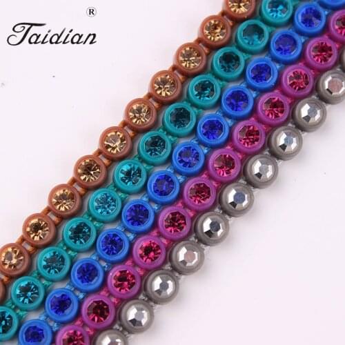 Taidian ss6 A Grade Rhinestone Banding Color Setting Jewelry Finding Making Accessories 10yards/card