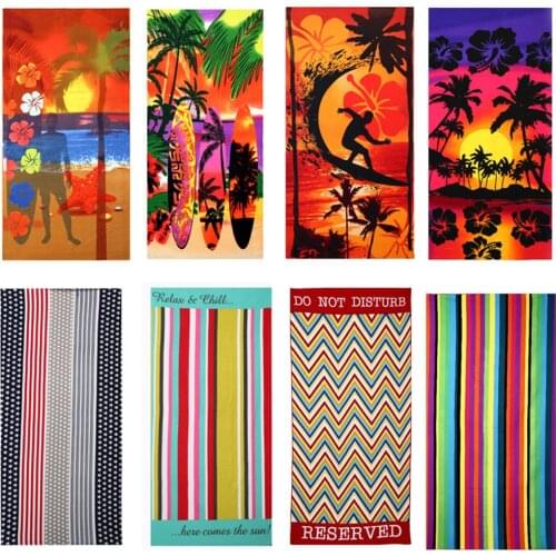 70x145cm Summer Travel Microfiber Colorful Pattern Beach Towels Drying Swimwear Shower Towel