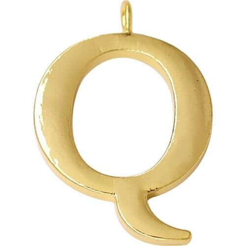 Fashion hiphop style 3D metal English word Q charm pendant for DIY name tag jewelry
