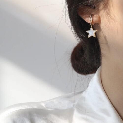 Fashion Geometric Star Stud Earrings For Women Statement Temperament Rhinestone Gold Color Female Earring Girl Gift Jewelry 2021