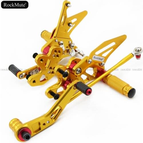 Motorcycle Rearsets For Suzuki GSX-R GSXR 600 2006-2010 GSXR600 Adjustable Footrest Shift Lever Brake Pedal Foot Pegs Rear Set