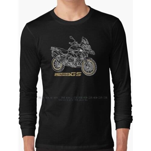 Motorcycle Gs 1250 R 1250 Gs Black Long Sleeve T Shirt 100% Pure Cotton Big Size Gs 1250 Gs R 1250 Gs R 1250 Gs 1250 Gs 1250