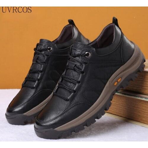 Autumn Casual Men Leather Shoes Quality Mens Casual Sneakers Designer Bussiness Outdoor Shoes For Man Driving Work Shoe