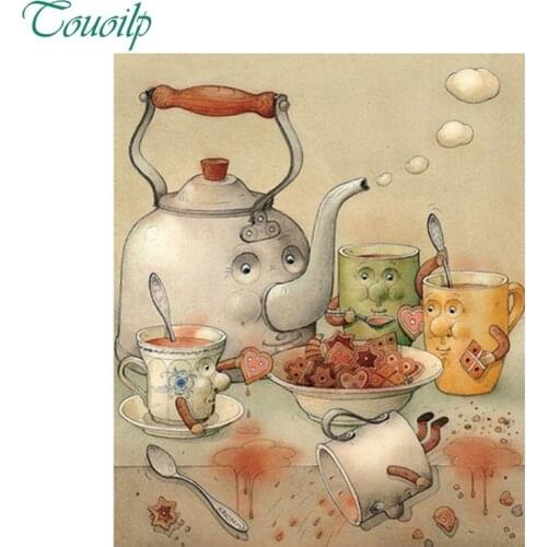 Diy 5D Diamond Painting Cartoon Cutlery Pattern Full Drill 3D Cross Stitch Mosaic Home Gift Diamond Embroidery Kitchen Wall